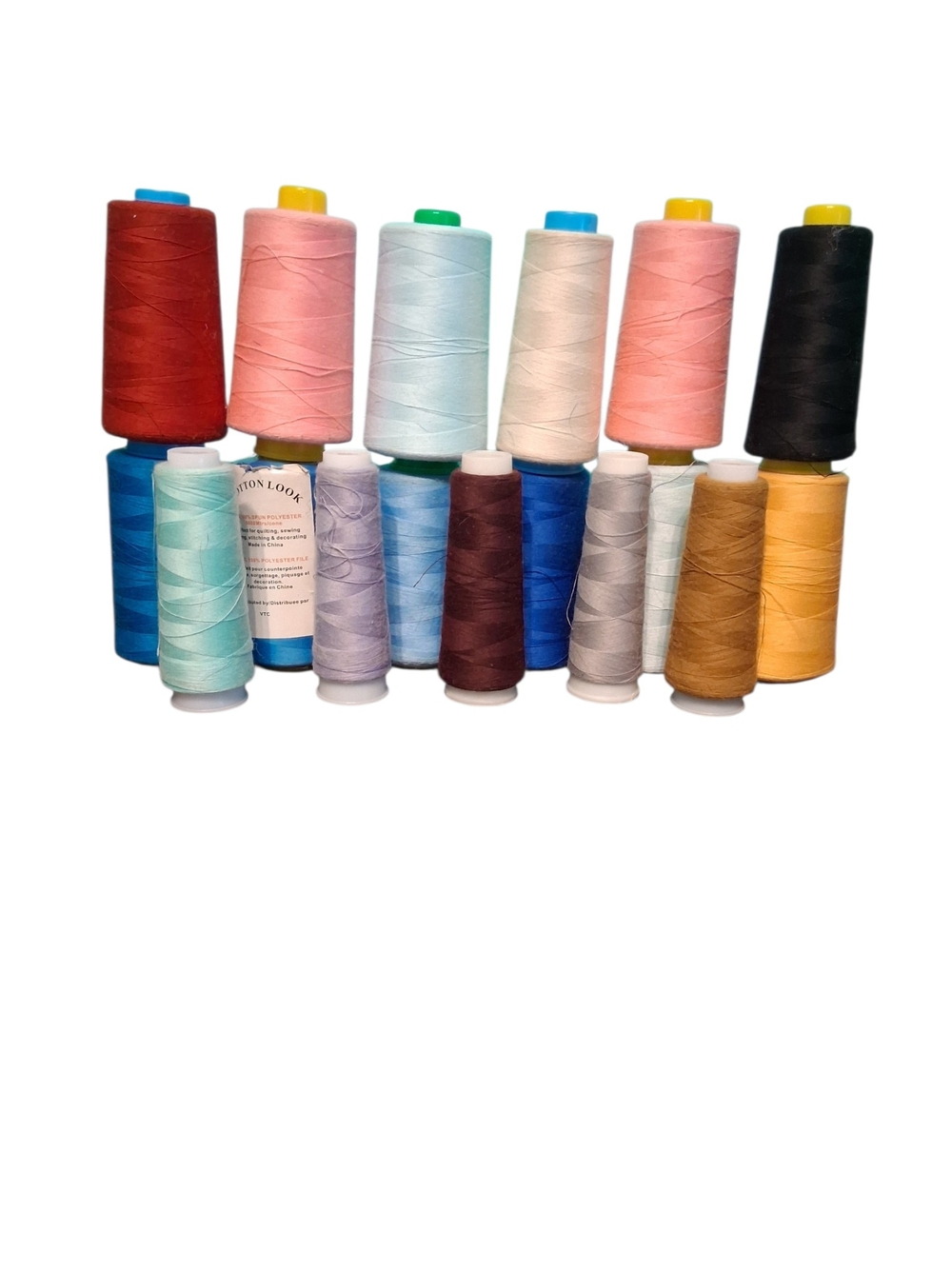 17 Assorted Sewing Thread Cones - Polyester  Multicolor 1017